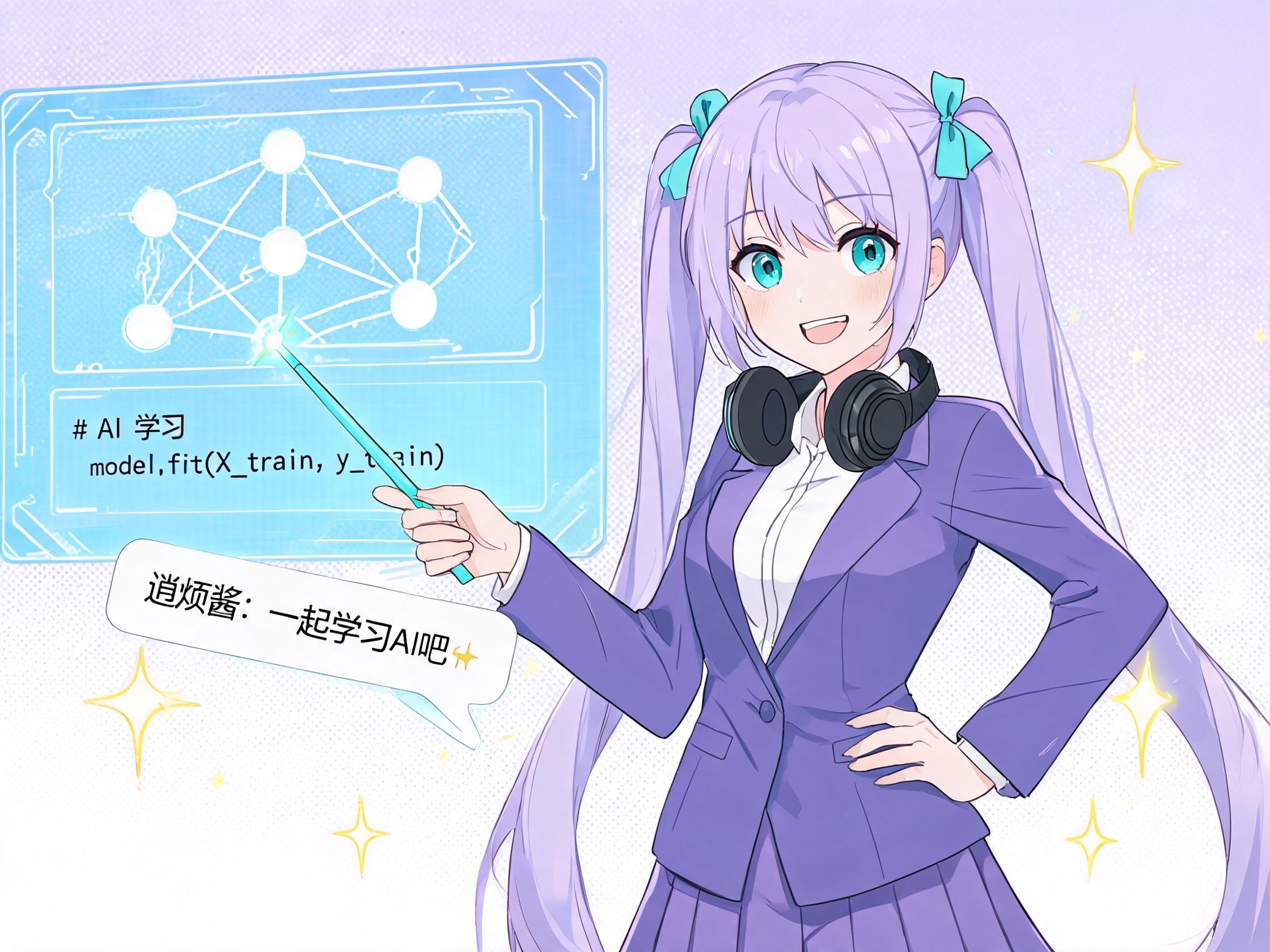 逍烦AI看板娘：逍烦酱讲解模式立绘